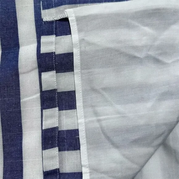 Davi & Dani Blue White Striped Sleeveless Waist Tie Belt Seam Pockets Wrap Dress - Picture 7 of 11